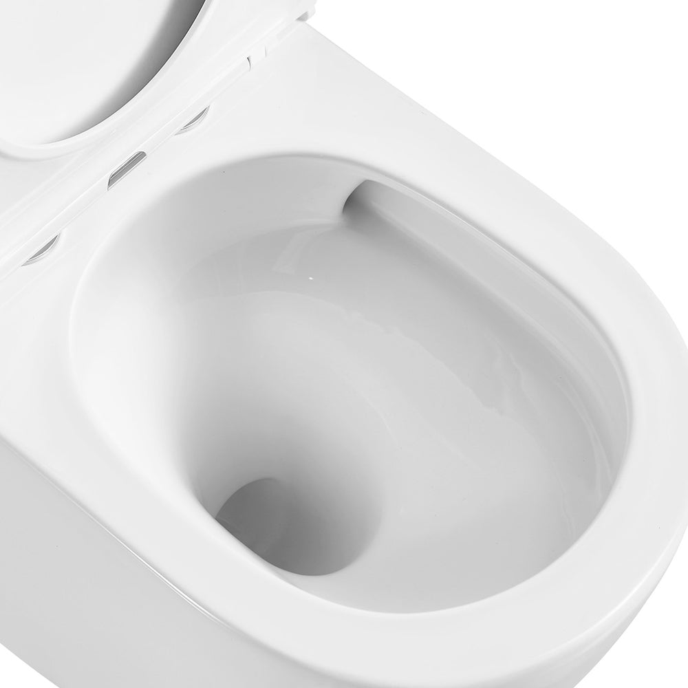 Fienza Joli Tornado Flush Back-to-Wall Toilet Suite, Gloss White with Slim Seat