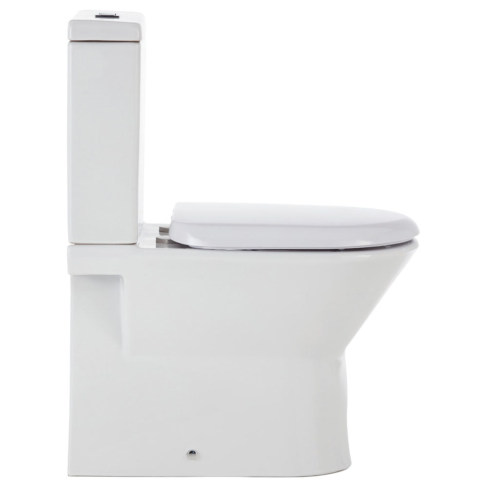 Fienza Escola Back-to-Wall Toilet Suite, Gloss White