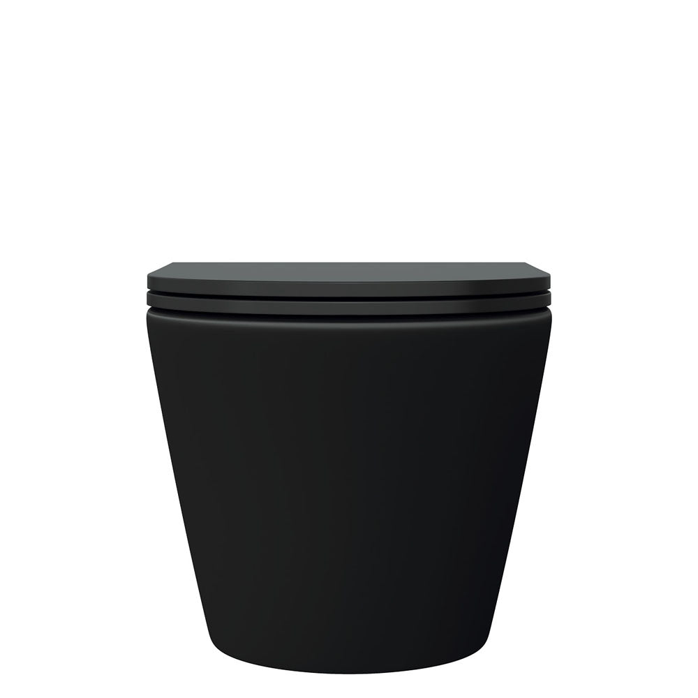 Fienza Koko Tornado Flush Wall Hung Toilet Suite, Matte Black