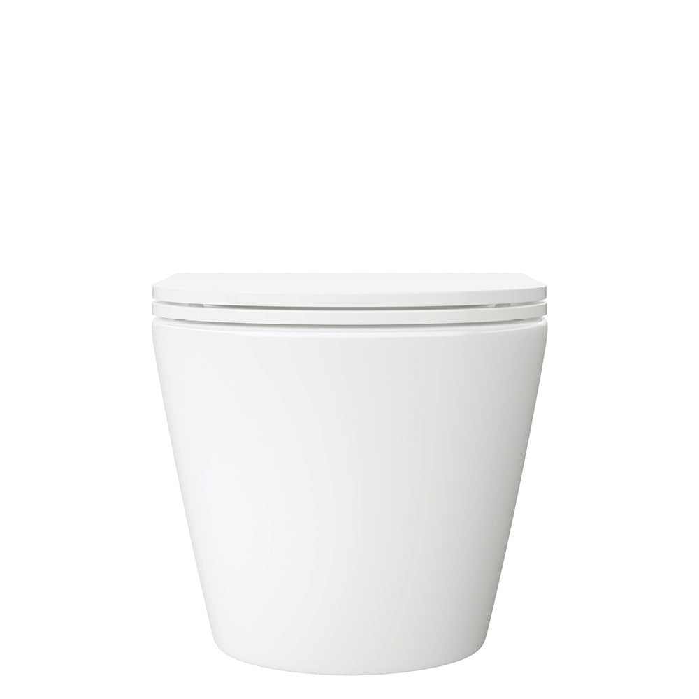 Fienza Koko Tornado Flush Wall Hung Toilet Suite, Gloss White with Slim Seat