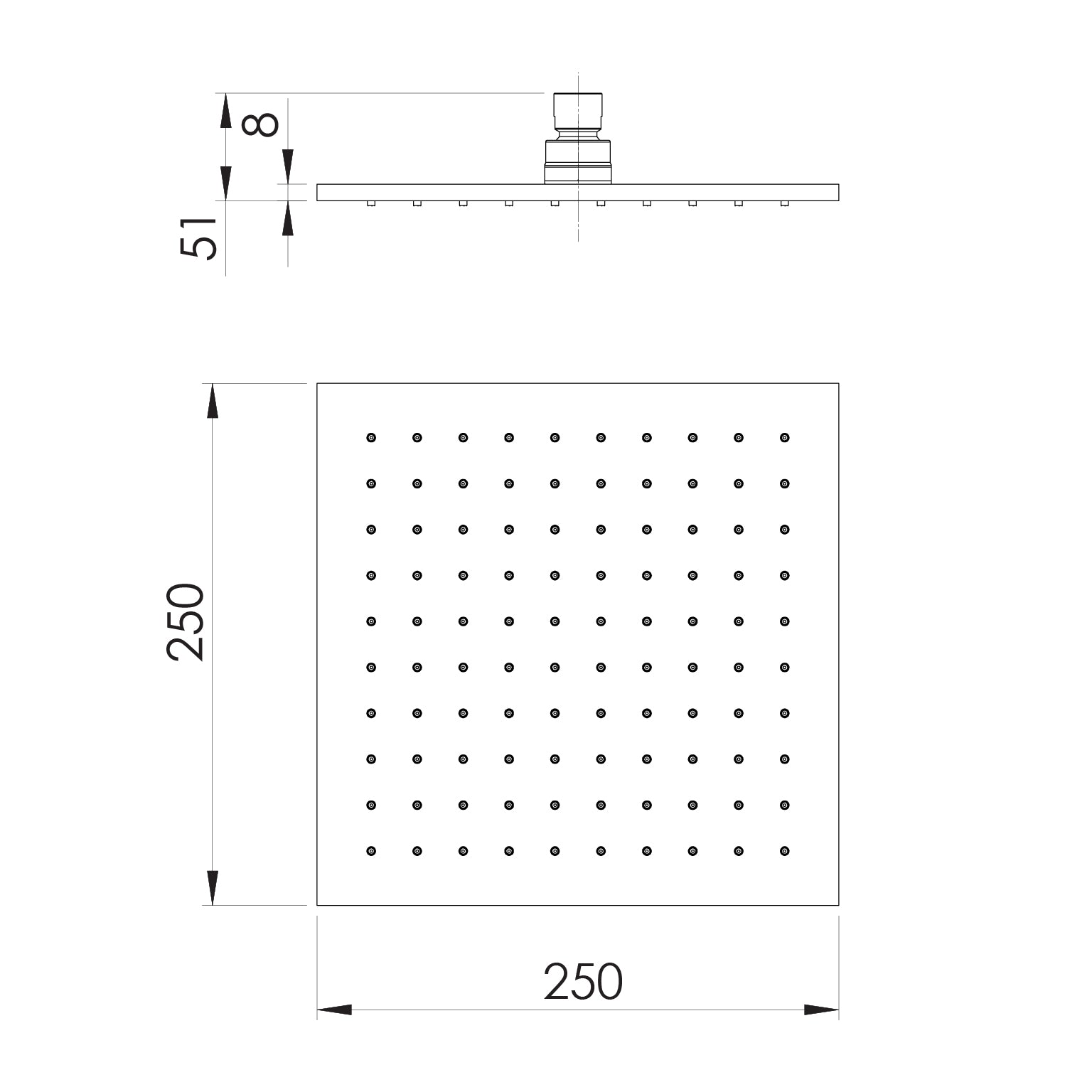 Phoenix Lexi Shower Rose 250mm Square