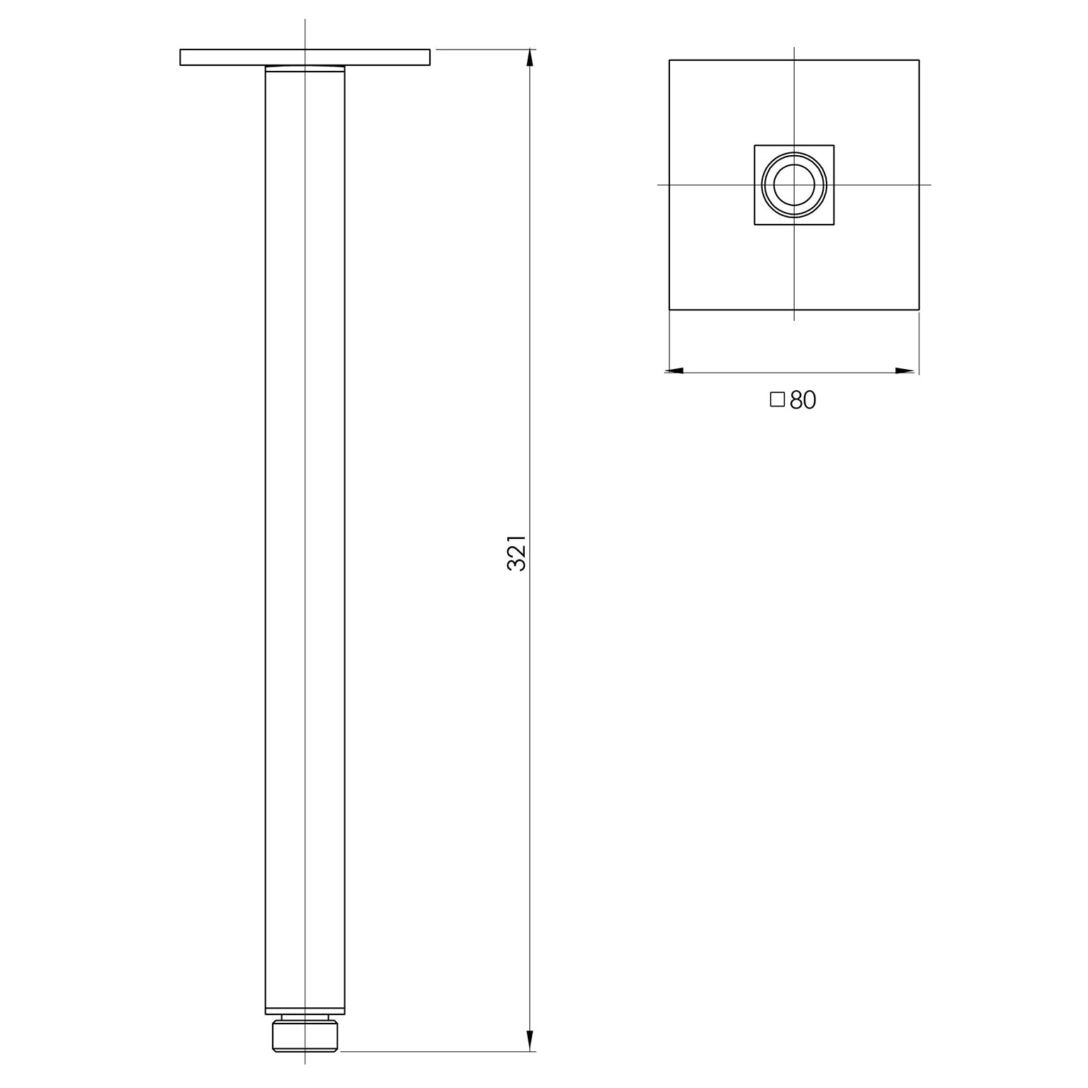 Phoenix Lexi Ceiling Arm 300mm