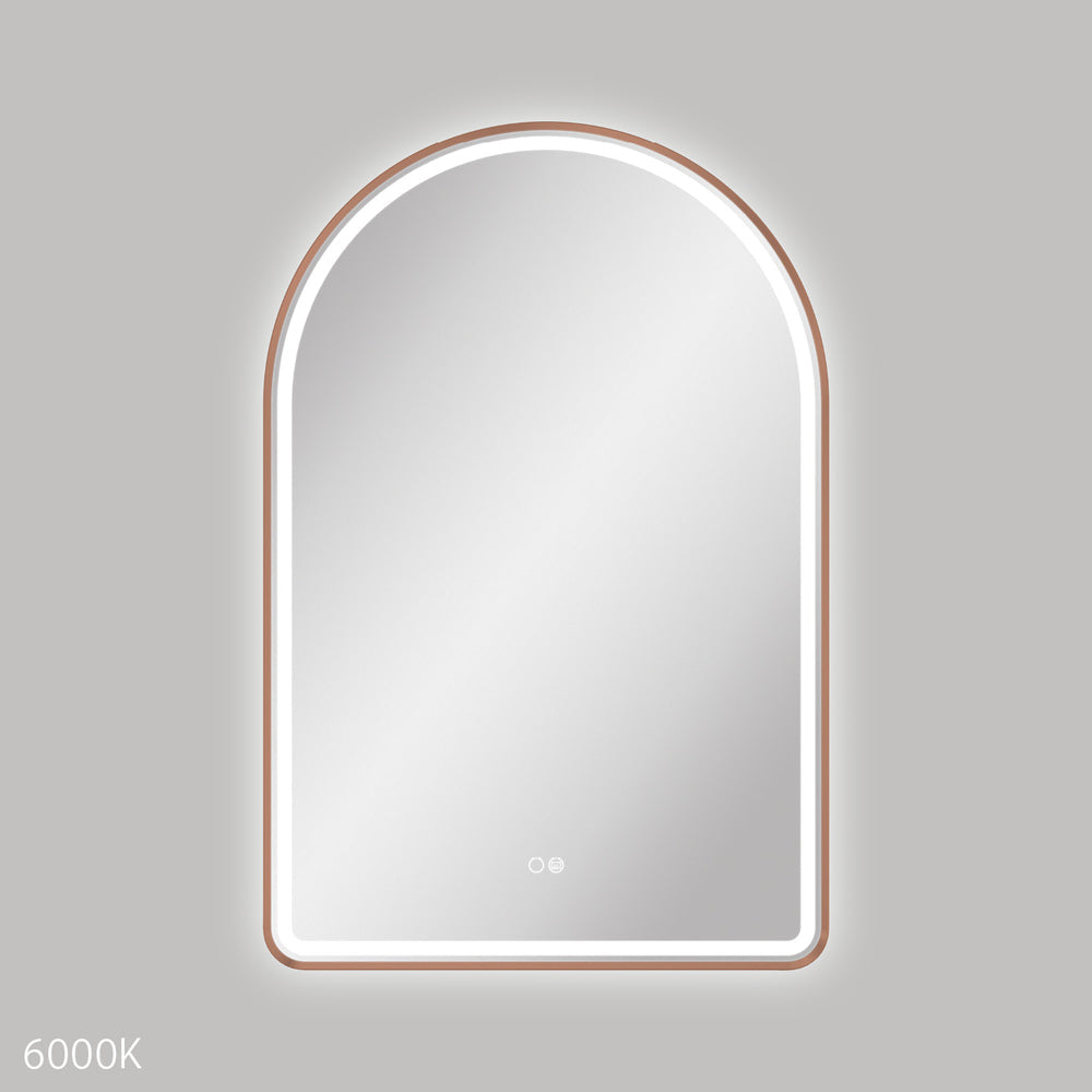 Valentina LED Brushed Copper Framed Mirror, 600 x 900mm