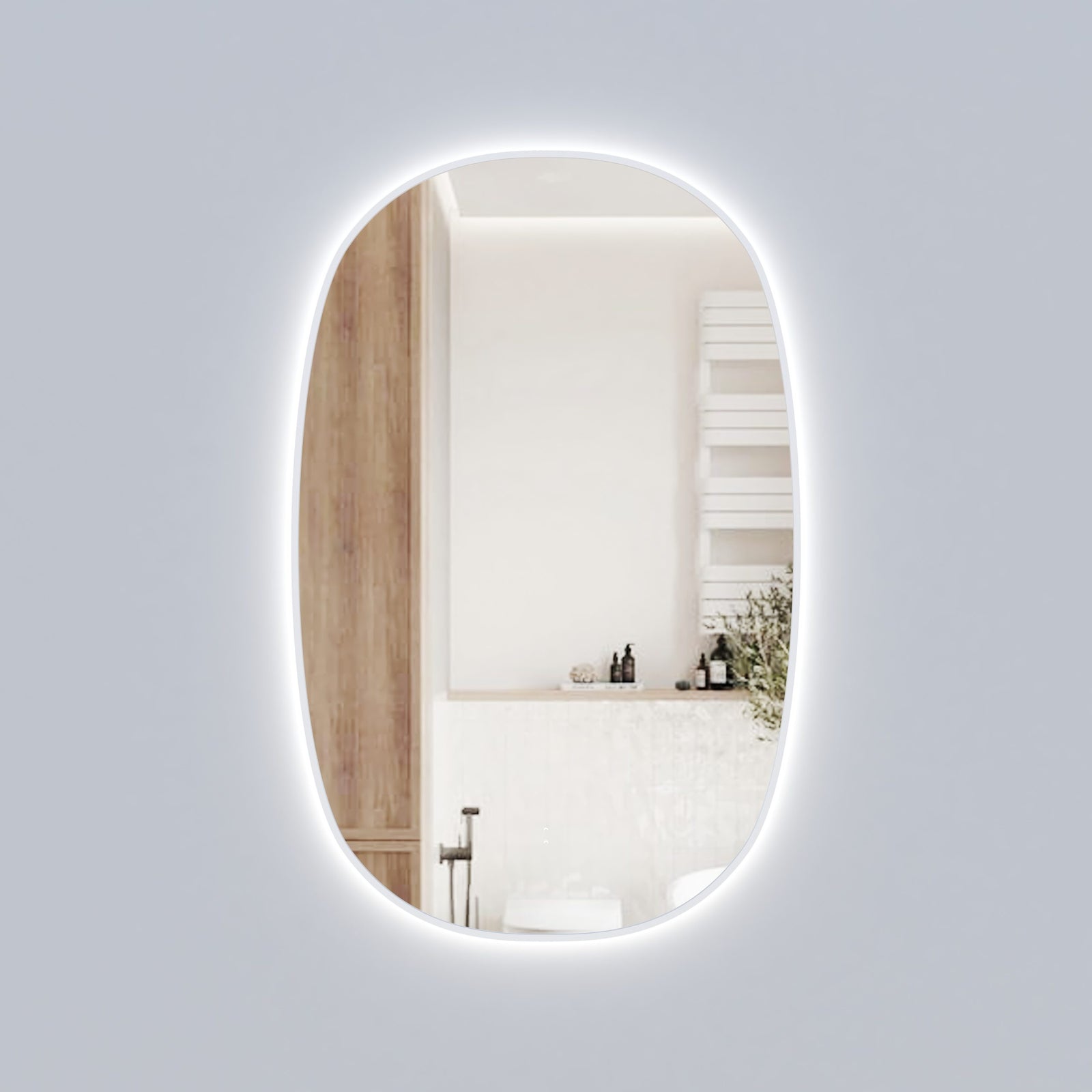 Aulic Valmont Vertical LED Mirror 580 x 900mm Matte White
