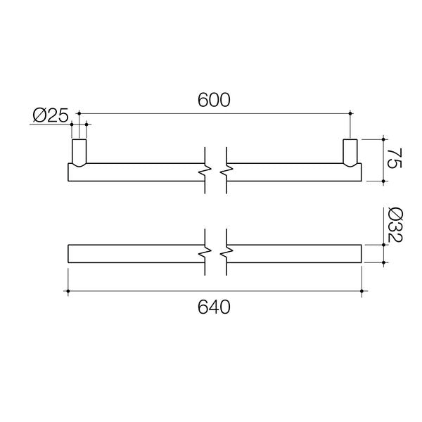 Caroma Liano II Heated Towel Rail - Horizontal (Transformer not included)