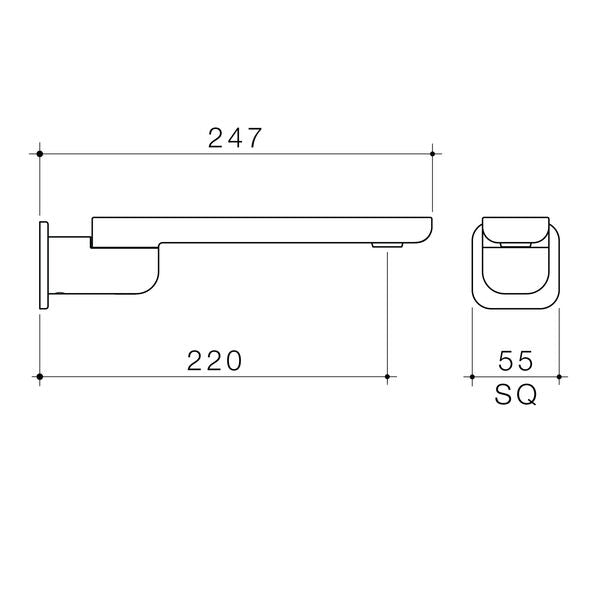 Caroma Luna® II Bath Swivel Outlet 220mm