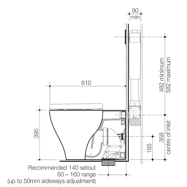 Caroma Luna® Cleanflush® Invisi Series II® Wall Faced Toilet Suite