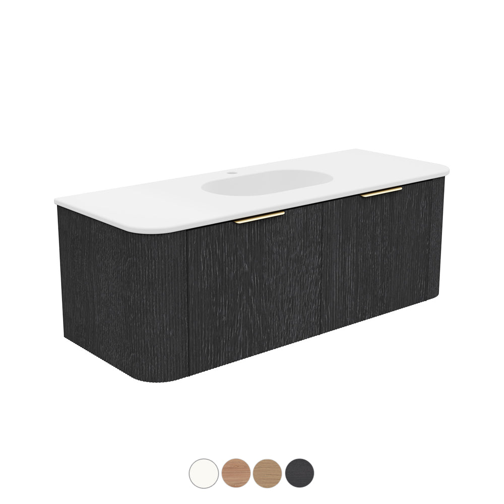 Fienza Margot Wall Hung Double Curve Cabinet with Lola Basin Top 750 / 900 / 1200 / 1500 MM