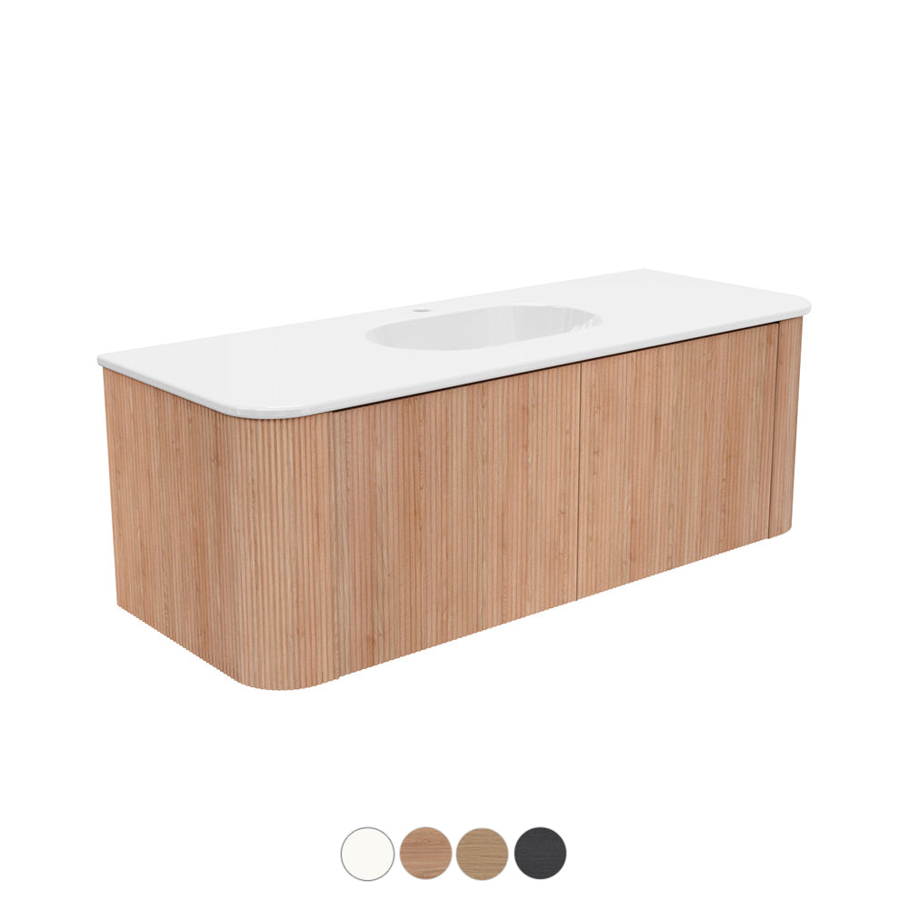 Fienza Margot Wall Hung Double Curve Cabinet with Lola Basin Top 750 / 900 / 1200 / 1500 MM