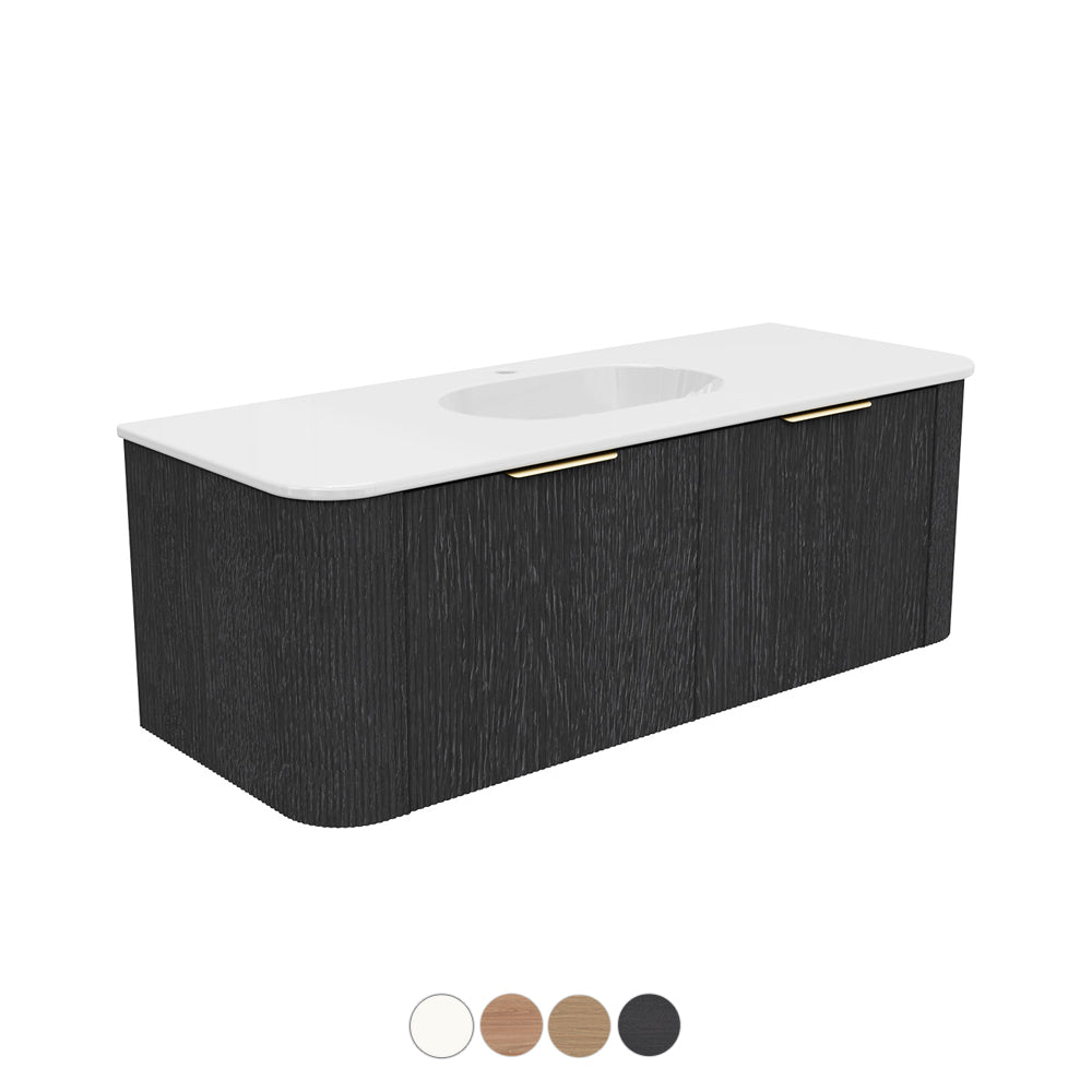 Fienza Margot Wall Hung Double Curve Cabinet with Lola Basin Top 750 / 900 / 1200 / 1500 MM