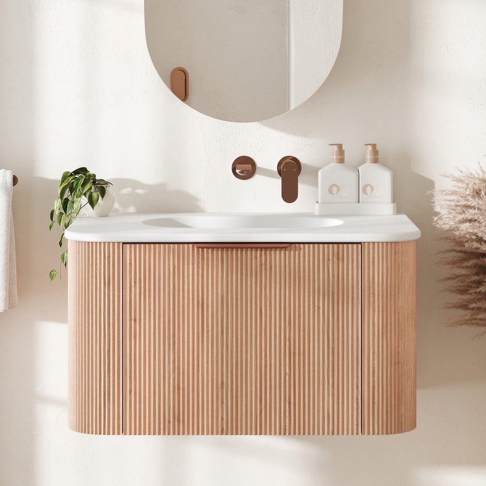 Fienza Margot Wall Hung Double Curve Cabinet with Lola Basin Top 750 / 900 / 1200 / 1500 MM