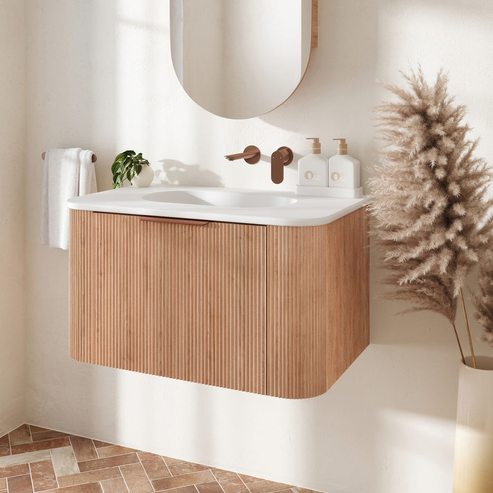Fienza Margot Wall Hung Double Curve Cabinet with Lola Basin Top 750 / 900 / 1200 / 1500 MM