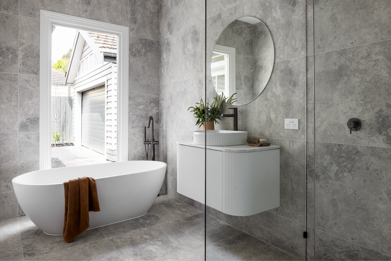 Meir Round Freestanding Bath Spout and Hand Shower