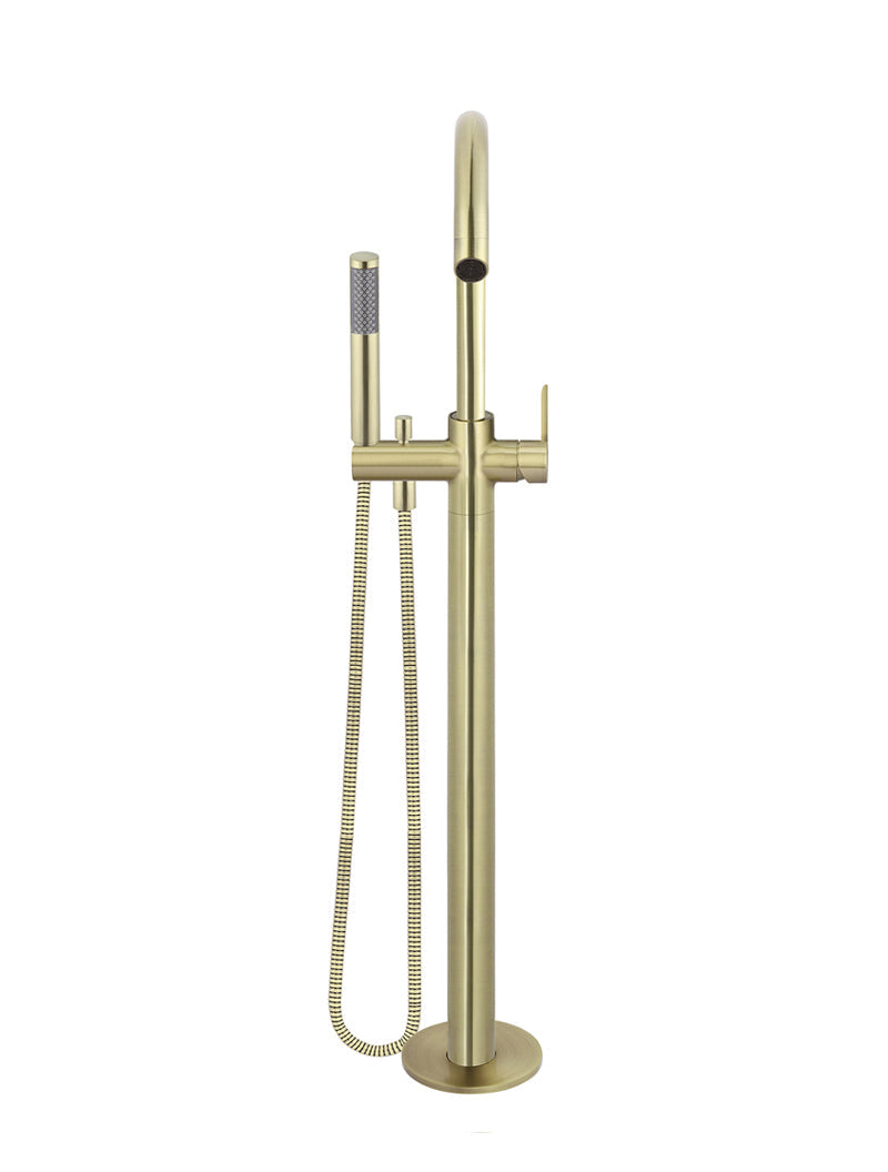 Meir Round Paddle Freestanding Bath Spout and Hand Shower