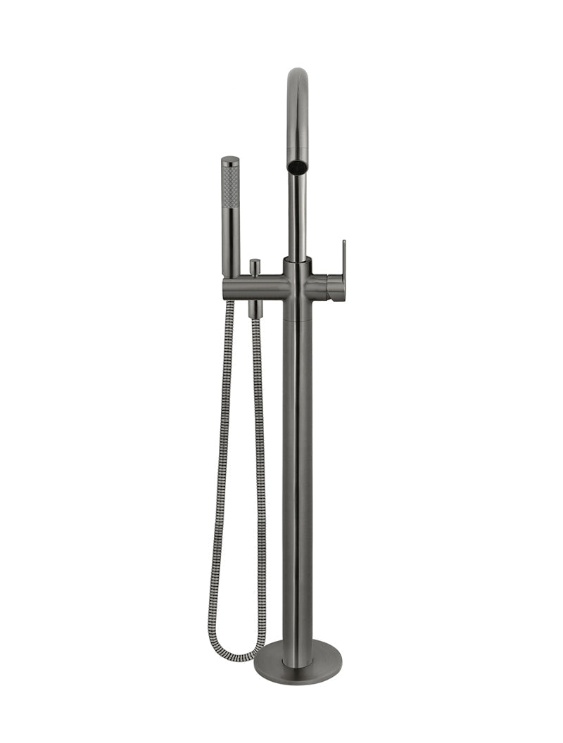 Meir Round Paddle Freestanding Bath Spout and Hand Shower