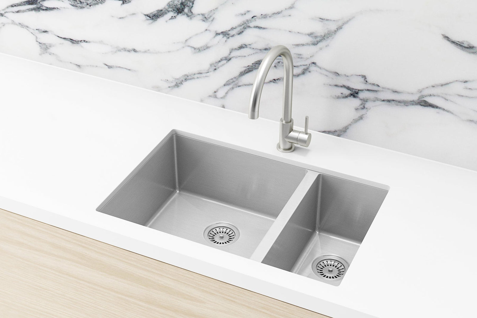 Meir Kitchen Sink One & Half Bowl 670 x 440
