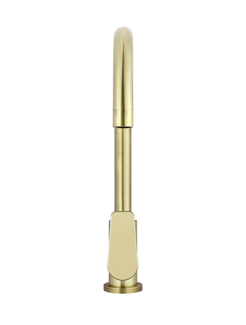 Meir Round Paddle Gooseneck Kitchen Mixer Tap