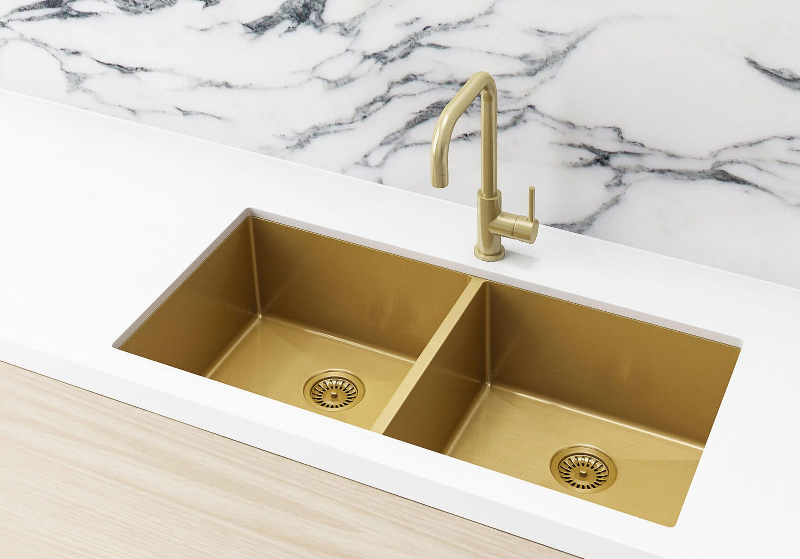 Meir Kitchen Sink Double Bowl 860 x 440