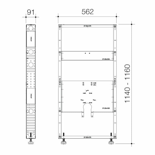 Caroma CAMFIS Inwall frame - Electronic Urinal Frame Only