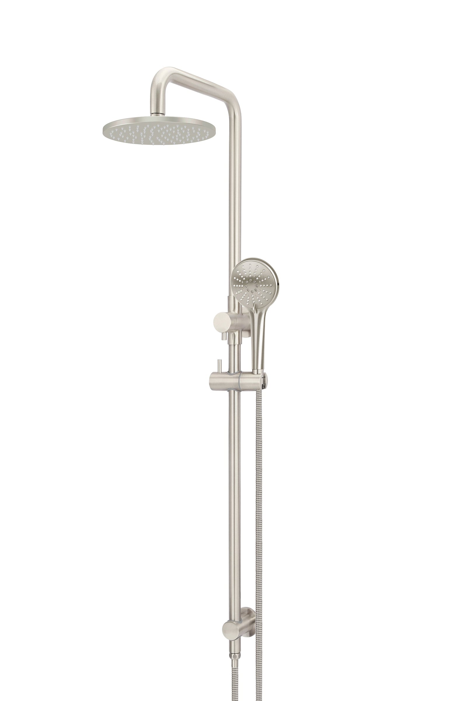 Meir Round Combination Shower Rail 200mm Rose, Three Function Hand Shower