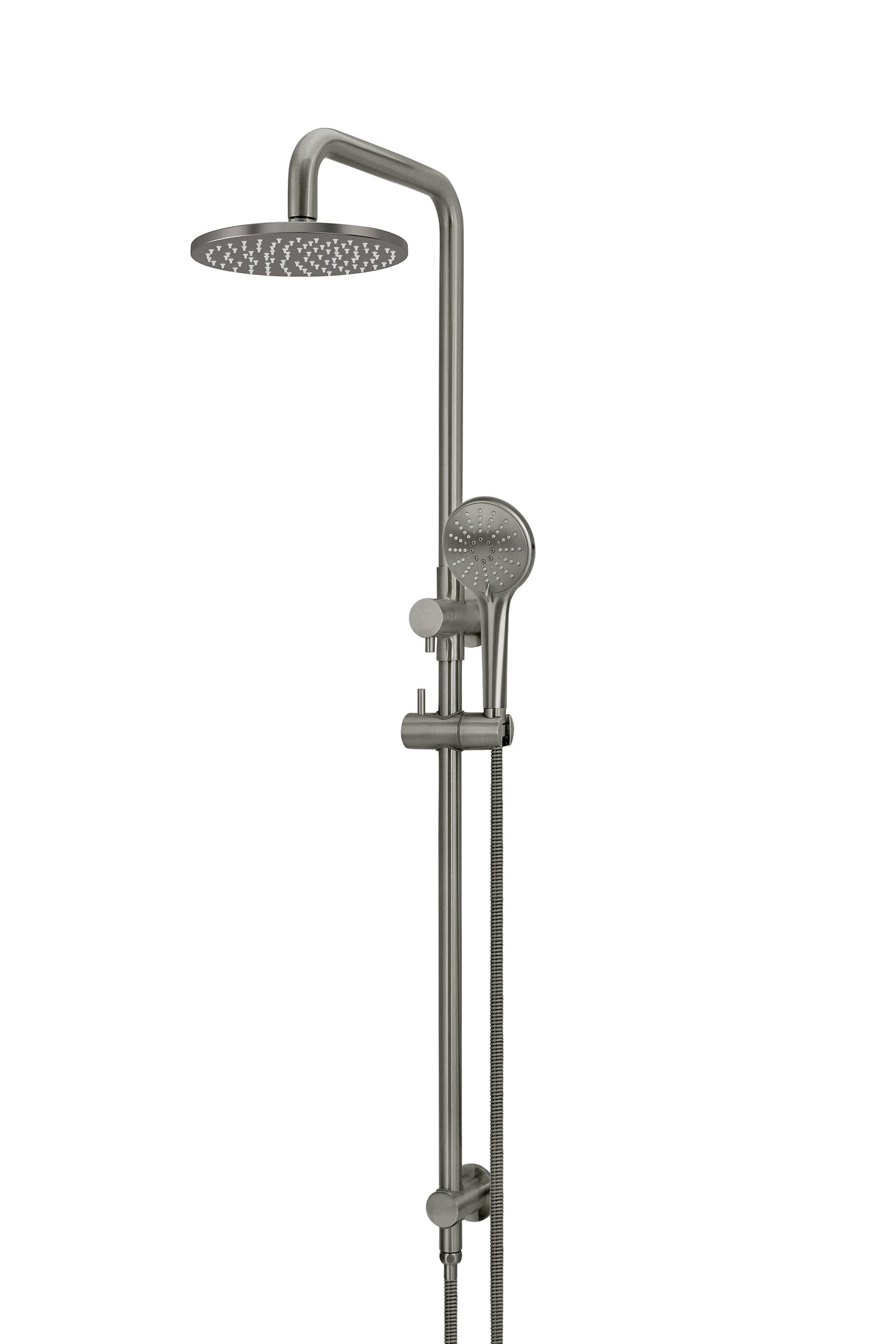 Meir Round Combination Shower Rail 200mm Rose, Three Function Hand Shower