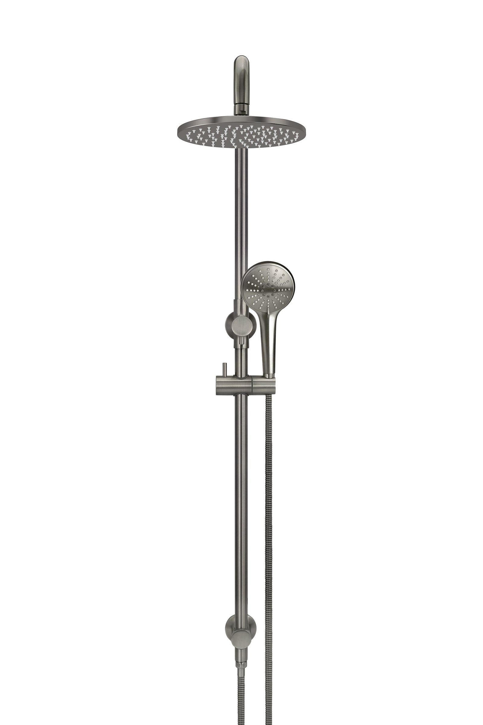 Meir Round Combination Shower Rail 200mm Rose, Three Function Hand Shower