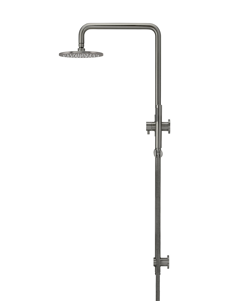 Meir Round Combination Shower Rail 200mm Rose, Single Function Hand Shower