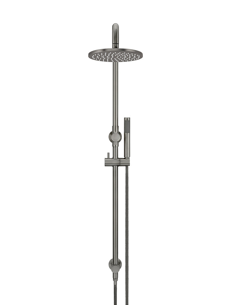 Meir Round Combination Shower Rail 200mm Rose, Single Function Hand Shower