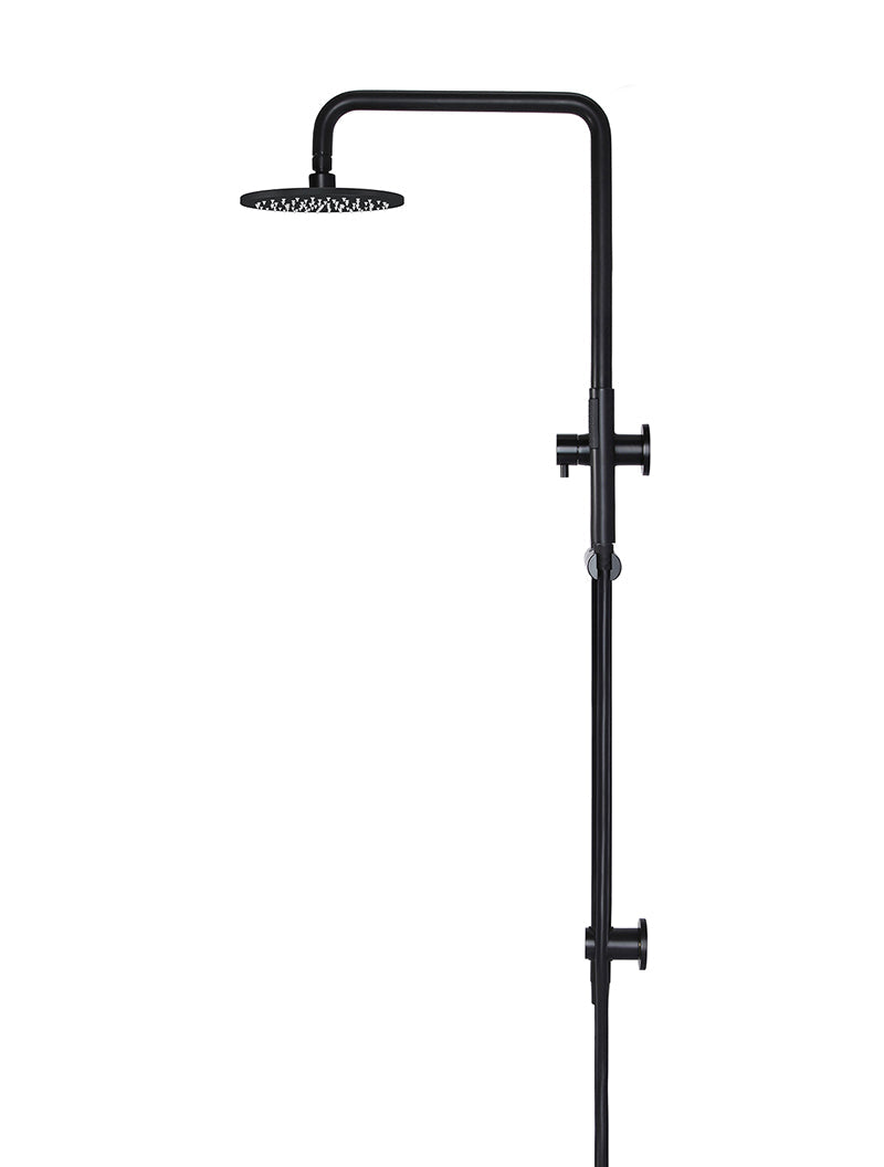 Meir Round Combination Shower Rail 200mm Rose, Single Function Hand Shower
