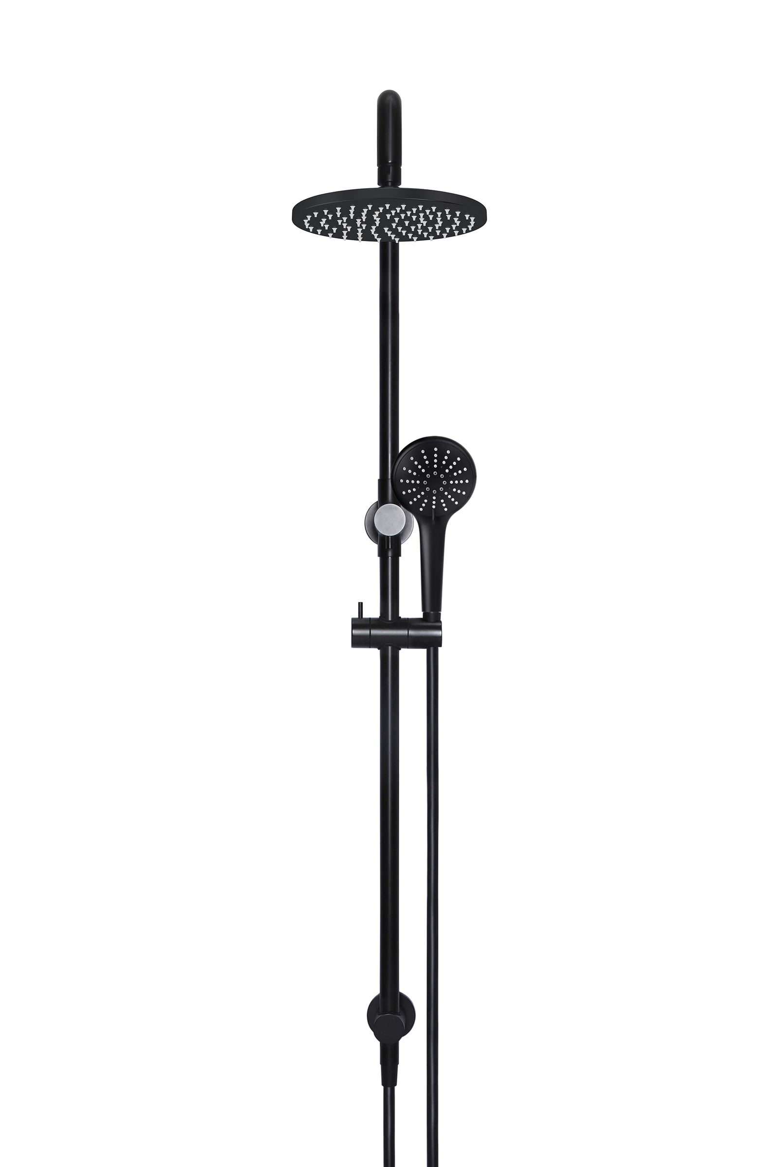 Meir Round Combination Shower Rail, 200mm Rose, Three-Function Hand Shower