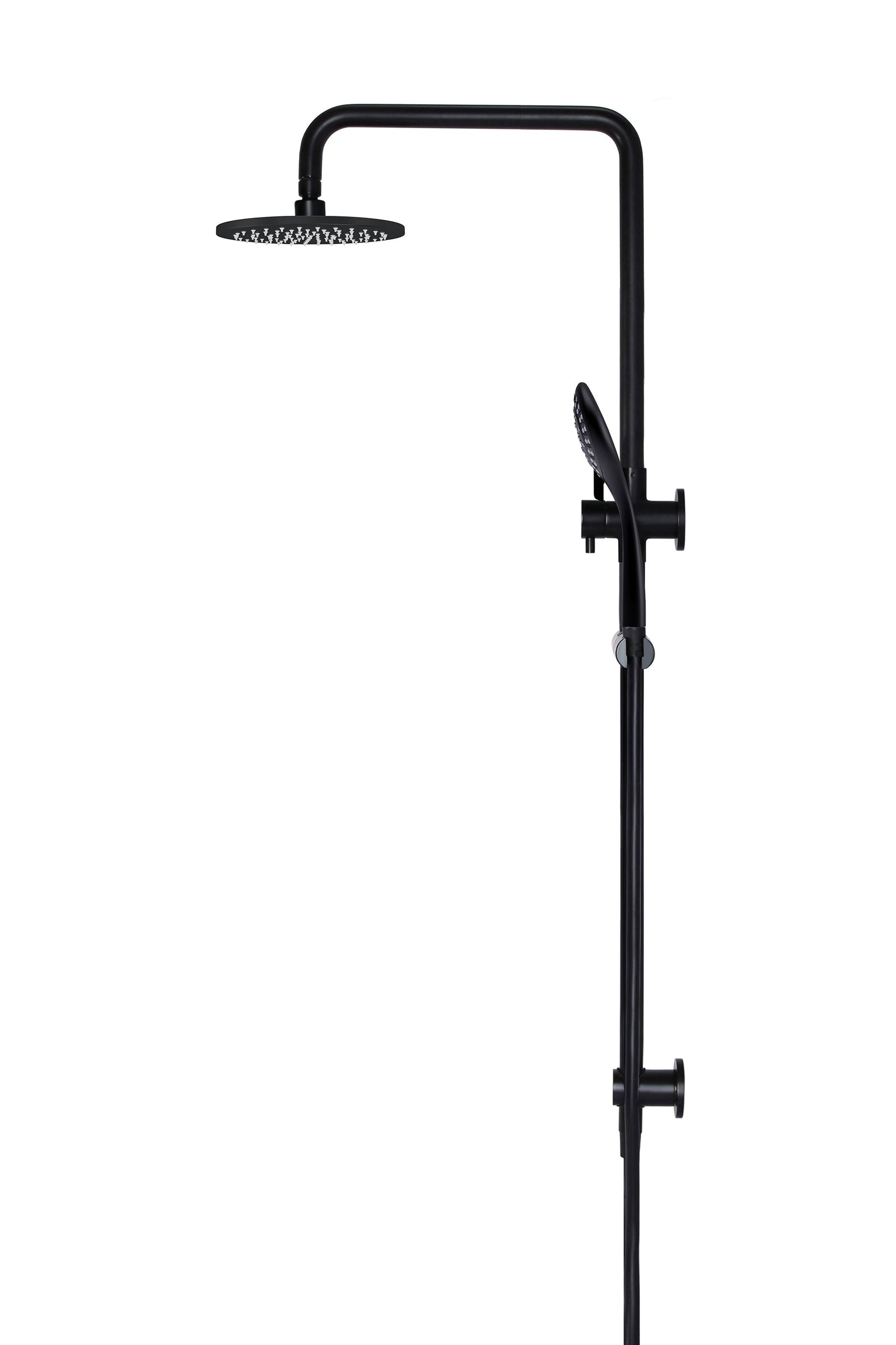 Meir Round Combination Shower Rail, 200mm Rose, Three-Function Hand Shower