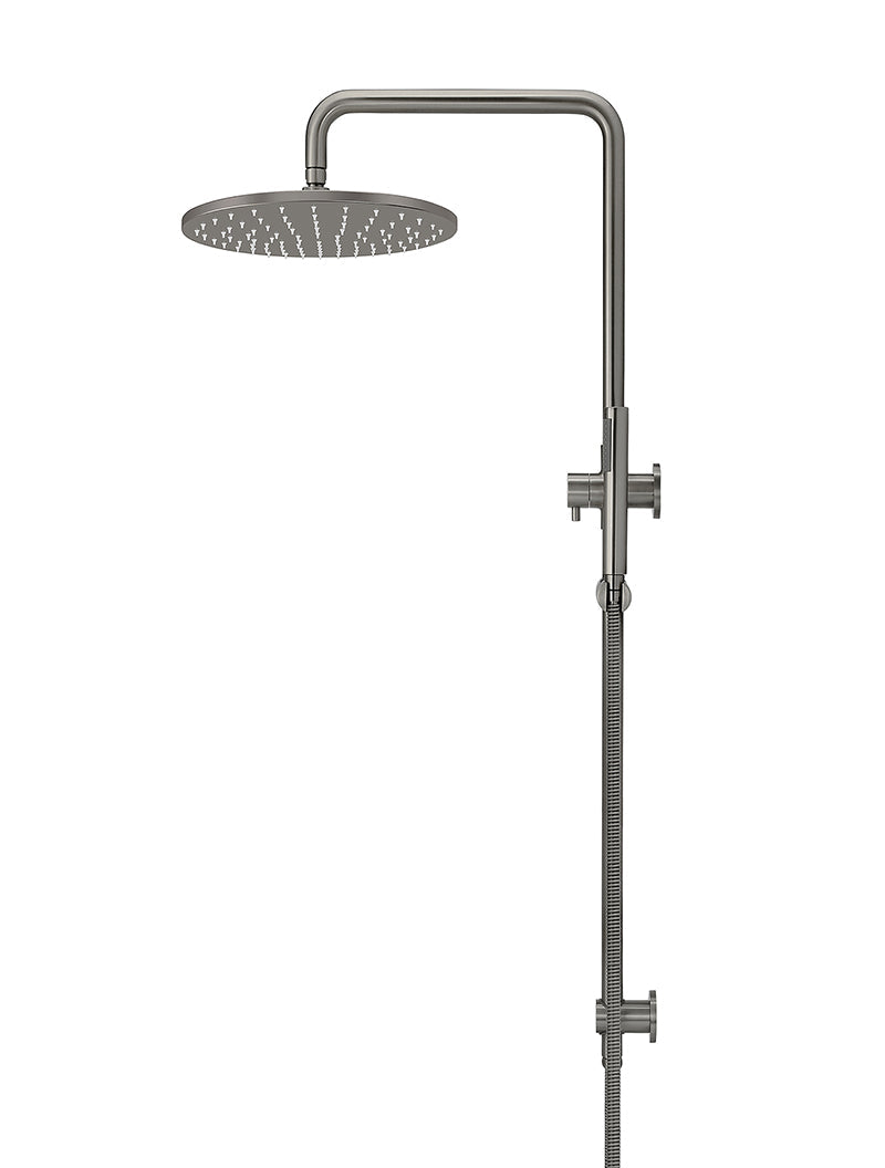 Meir Round Combination Shower Rail, 300mm Rose, Single Function Hand Shower