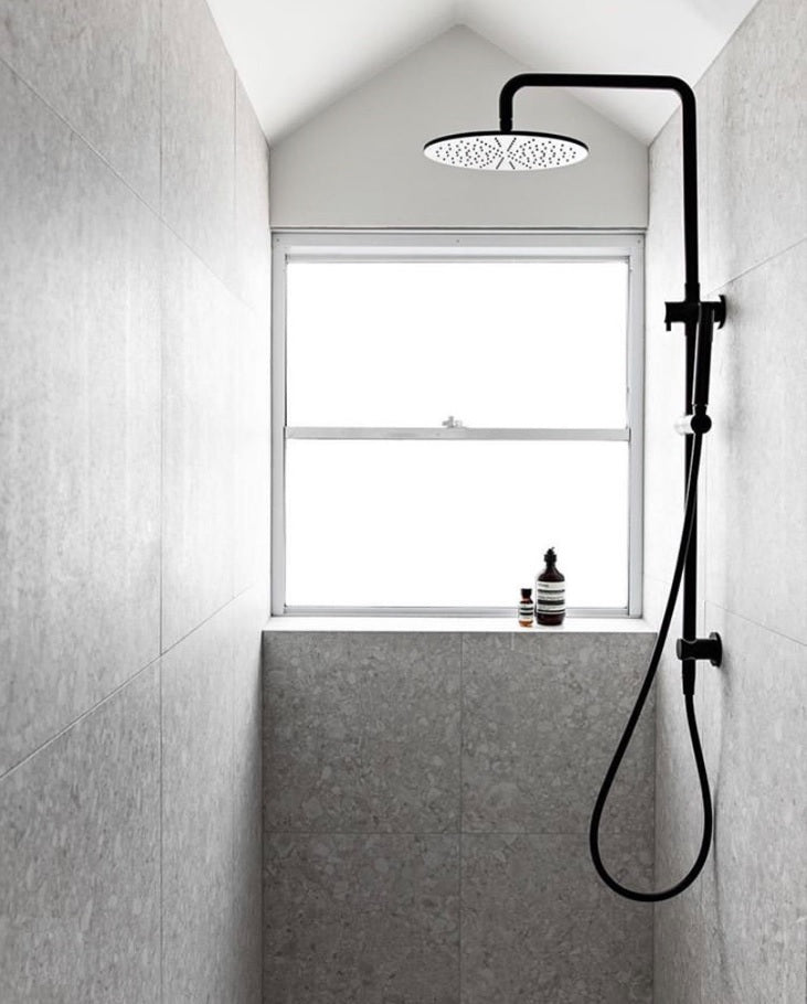 Meir Round Combination Shower Rail 300mm Rose, Single Function Hand Shower