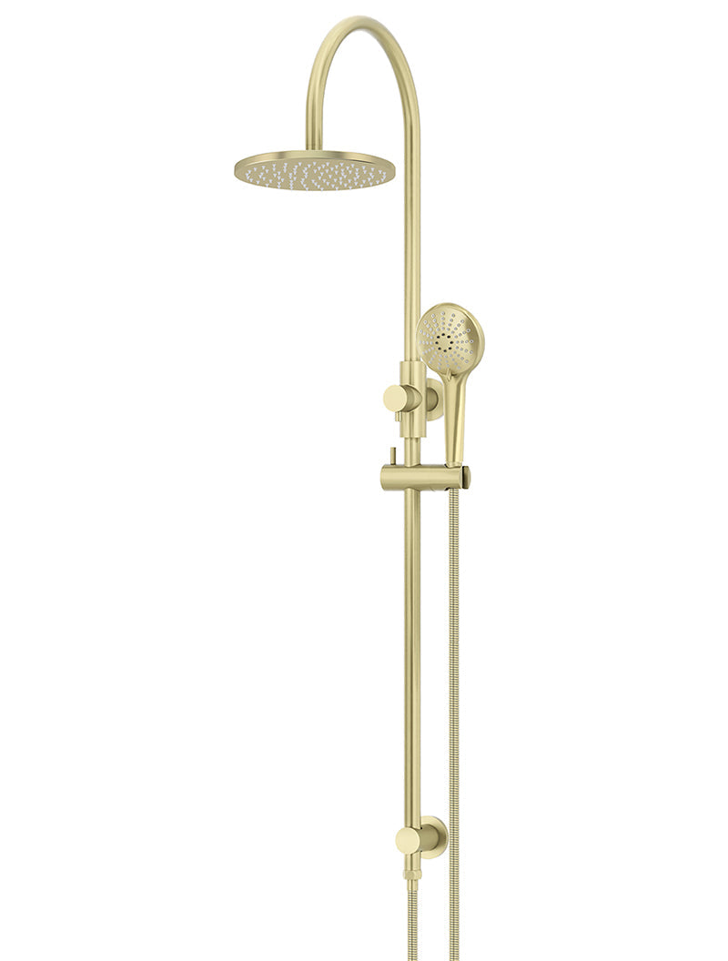 Meir 200mm Round Overhead Shower Rail, Three Function Hand Shower