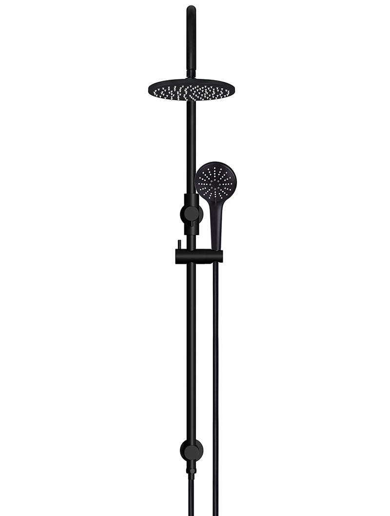 Meir 200mm Round Overhead Shower Rail, Three Function Hand Shower
