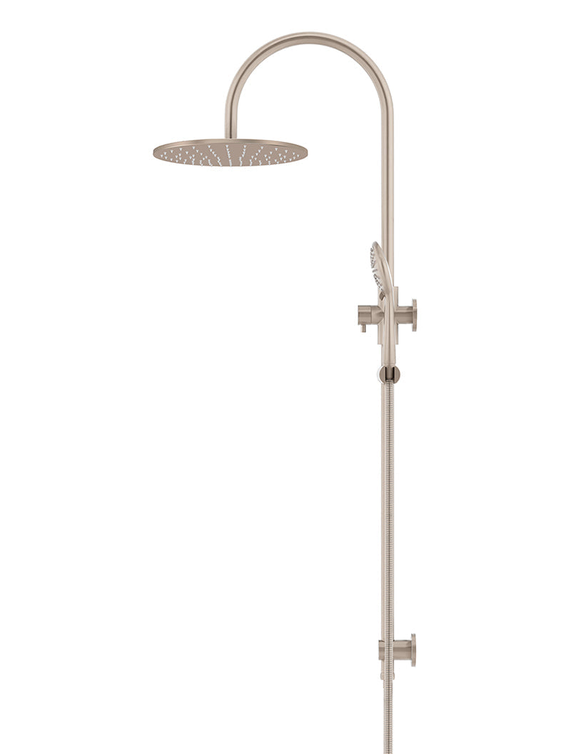 Meir 300mm Round Overhead Shower Rail, Three Function Hand Shower