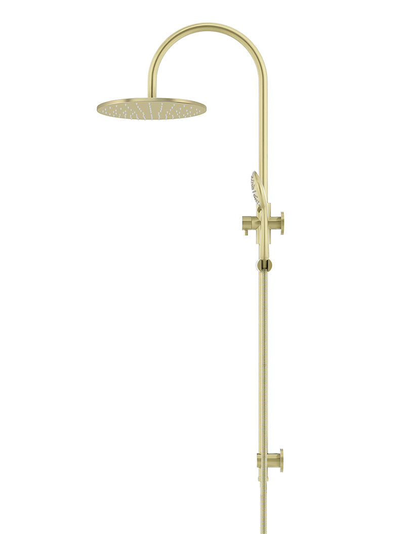 Meir 300mm Round Overhead Shower Rail, Three Function Hand Shower