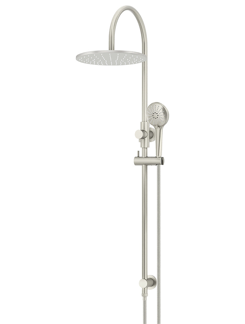 Meir 300mm Round Overhead Shower Rail, Three Function Hand Shower