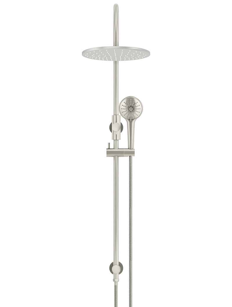 Meir 300mm Round Overhead Shower Rail, Three Function Hand Shower