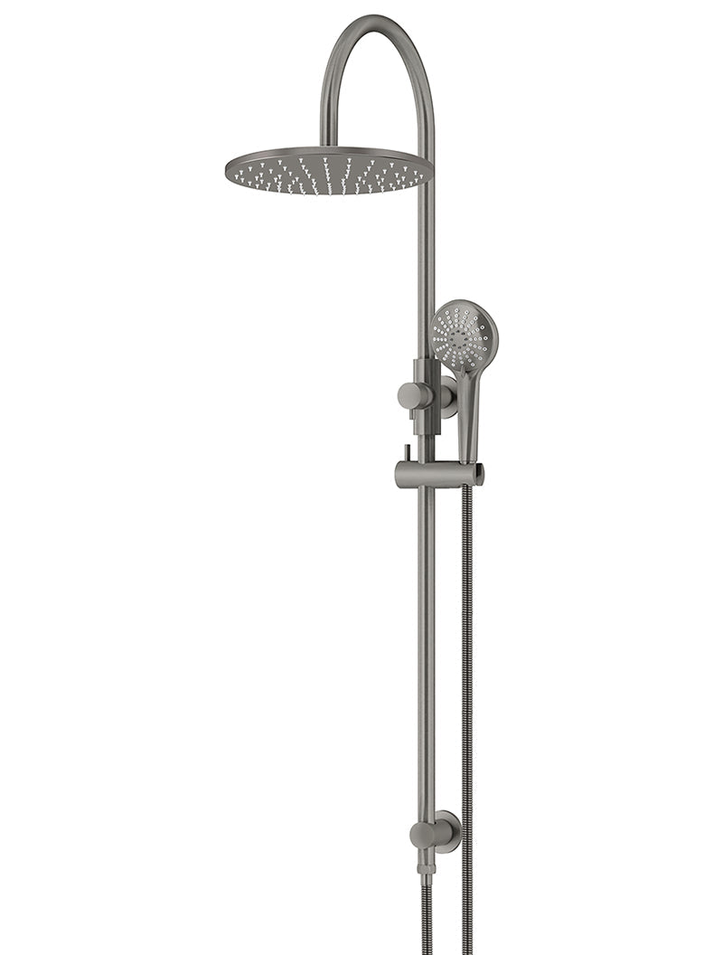 Meir 300mm Round Overhead Shower Rail, Three Function Hand Shower