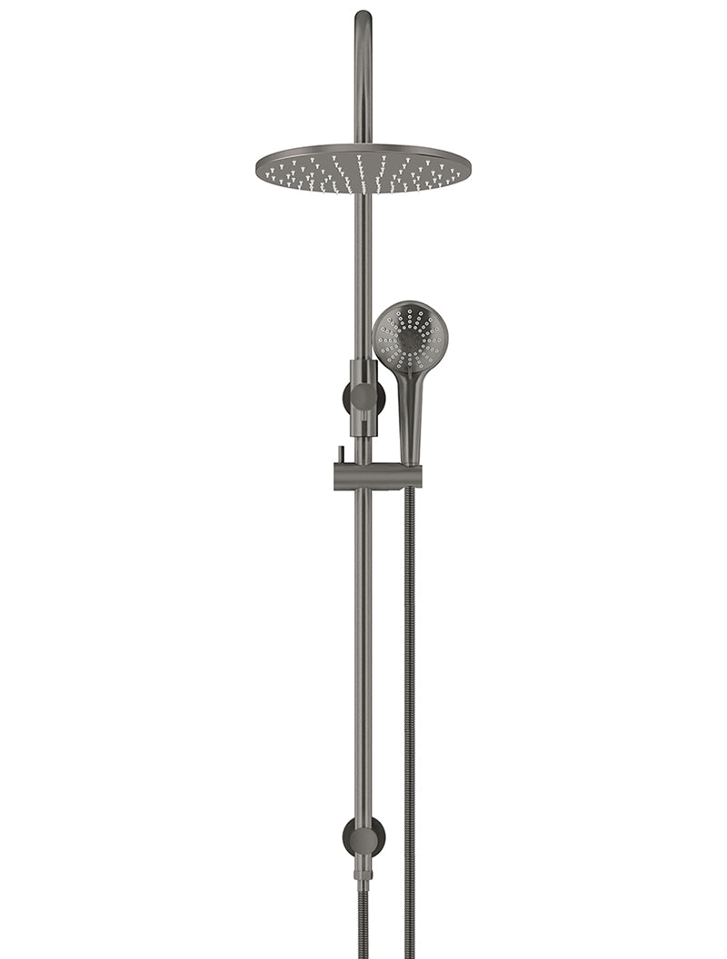 Meir 300mm Round Overhead Shower Rail, Three Function Hand Shower