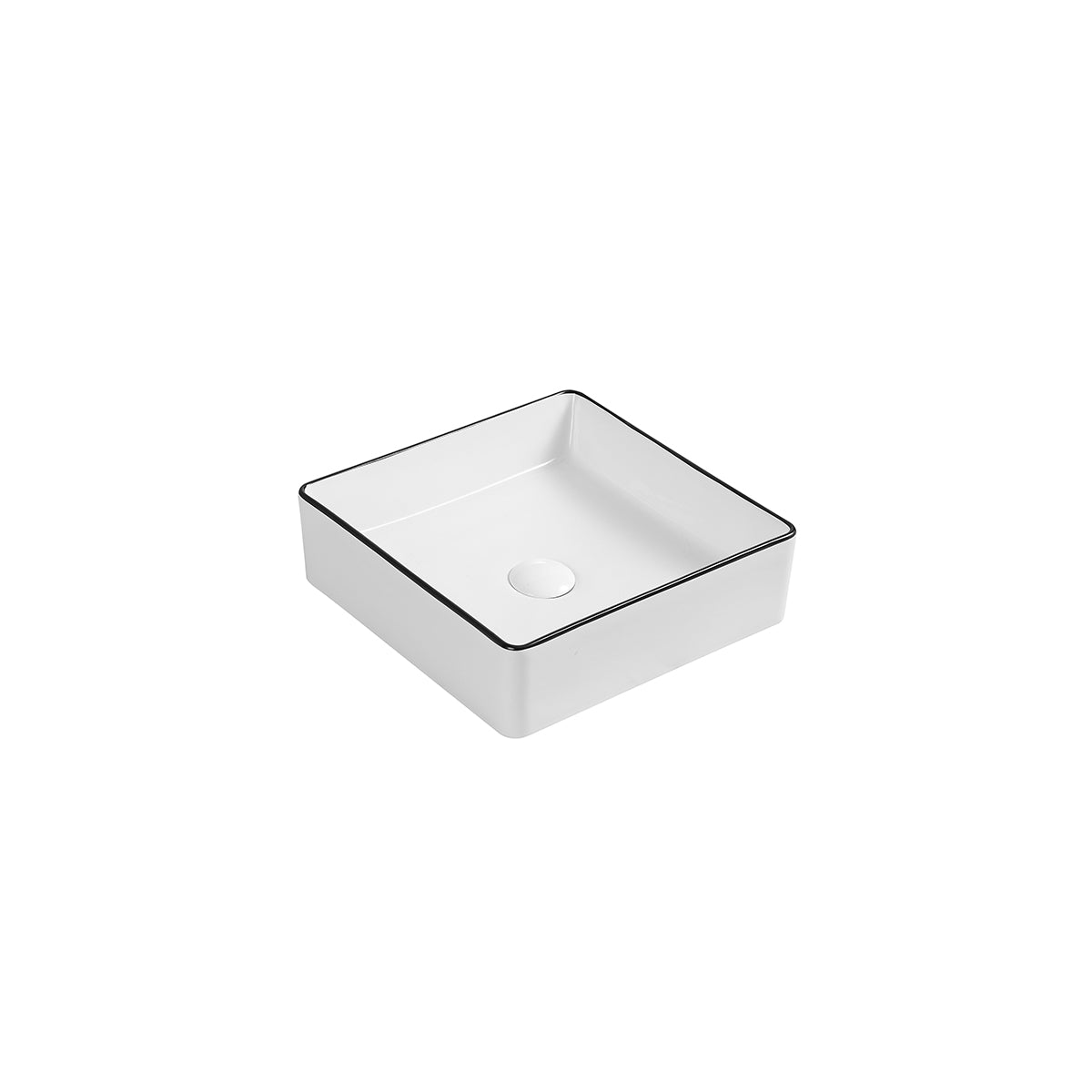 Aulic Macleod Above Counter Basin Gloss White with Black Edge