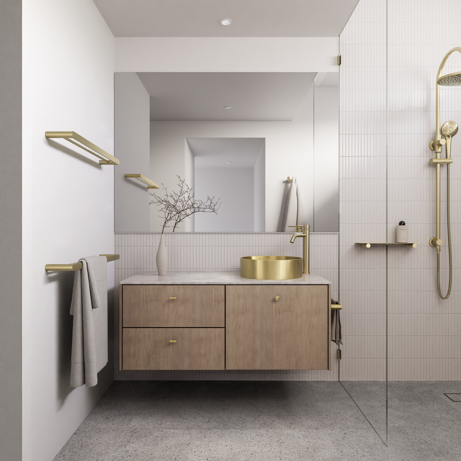 Meir Curvae Shower Shelf 400mm