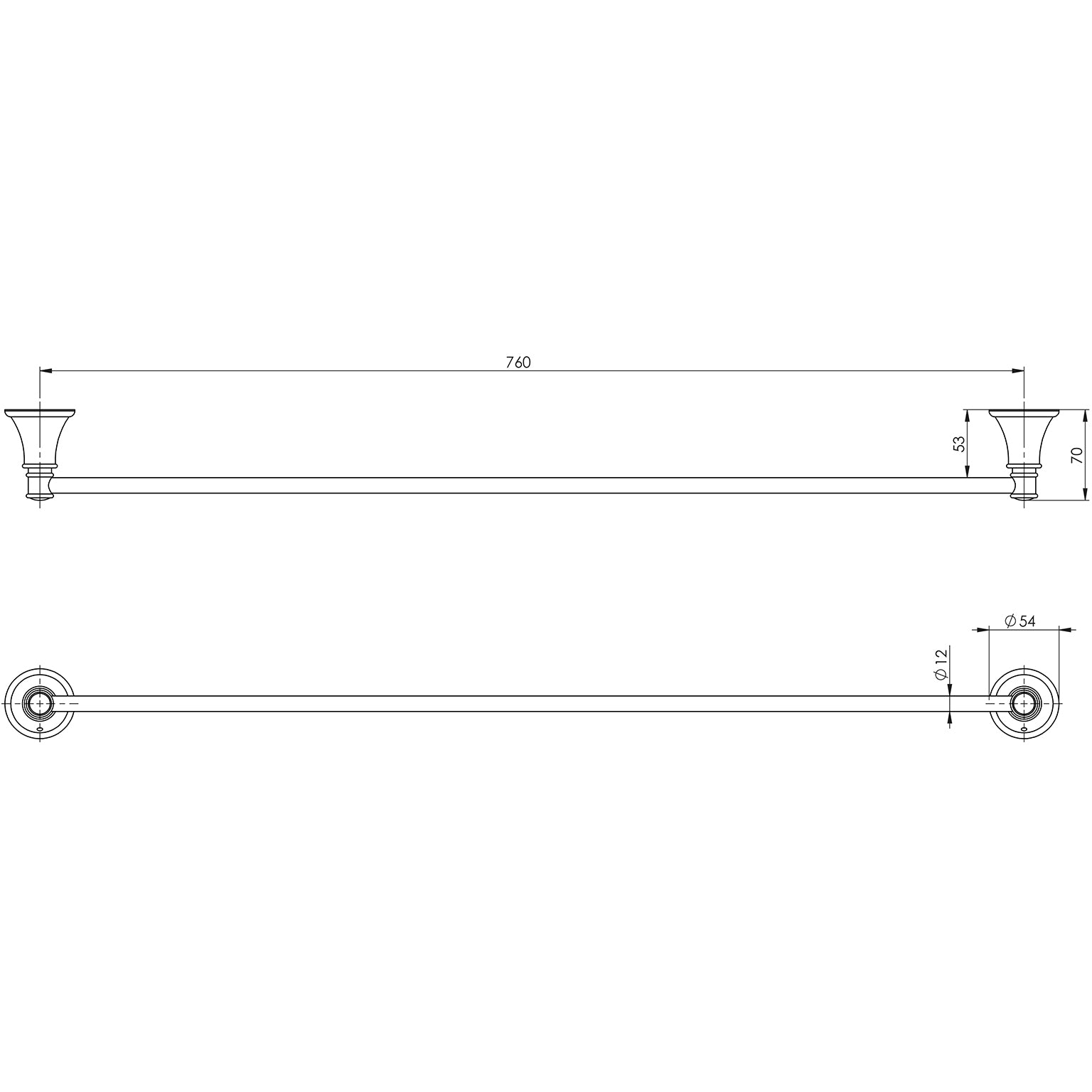 Phoenix Nostalgia Single Towel Rail 760mm