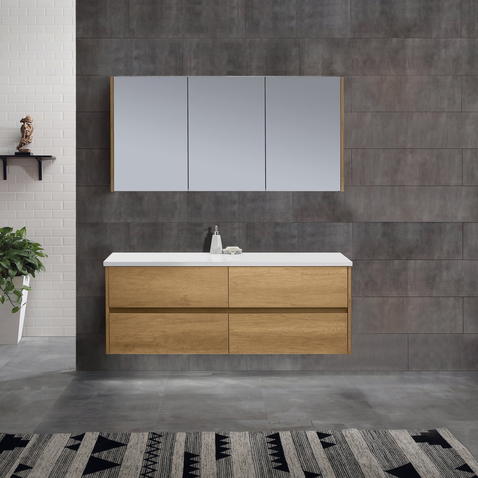 NUTRO Wall Hung Vanity - Blue Bathware