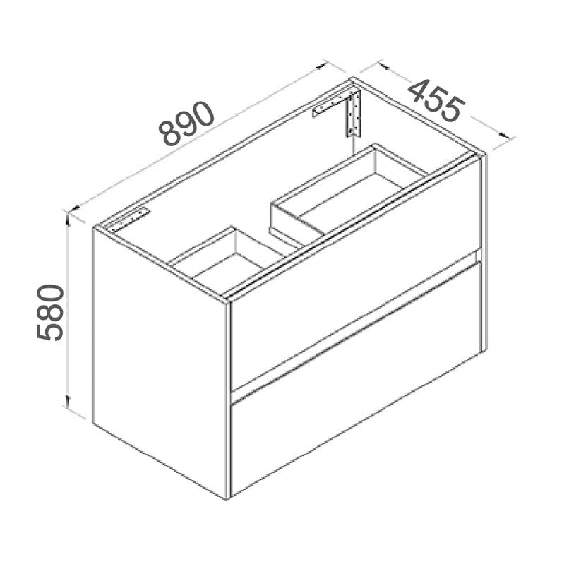 NUTRO Wall Hung Vanity - Blue Bathware