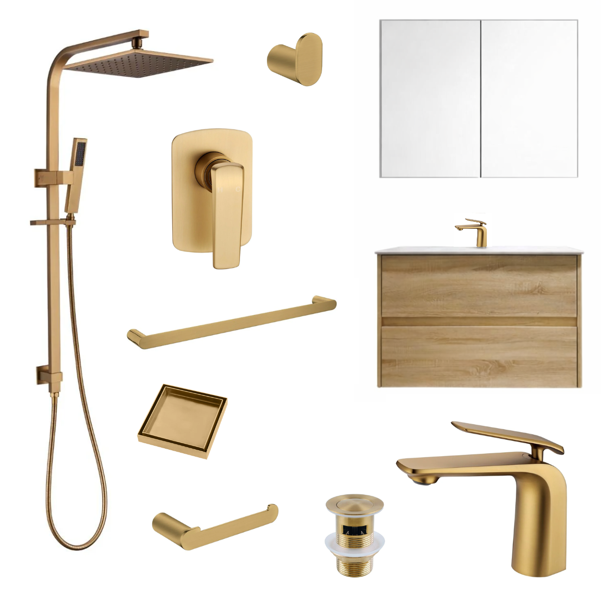 Norico Esperia Gold Luxe – 10-Piece Bathroom Package