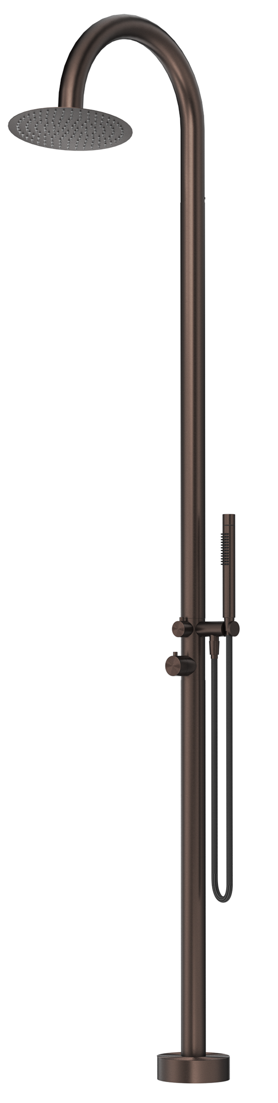 Bella Vista Mica Gooseneck Freestanding Outdoor Shower - Dusk Bronze