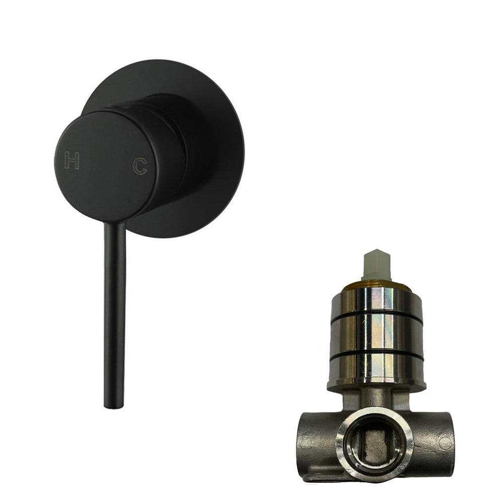 LUCID PIN - Black Wall Mixer ( 80MM Cover Plate )