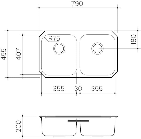 Clark Polar Double Bowl Undermount